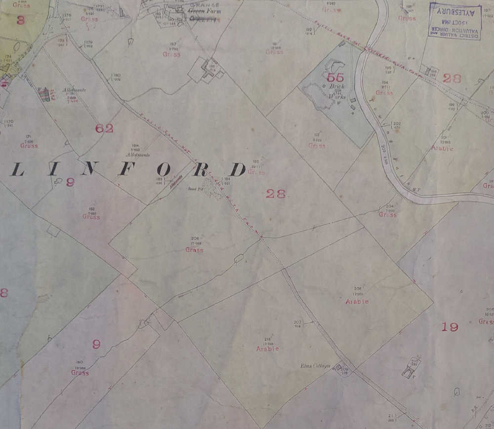 1910 Tax map extract showing Grange Farm, Great Linford.