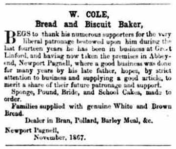 William Cole, Baker of Great Linford