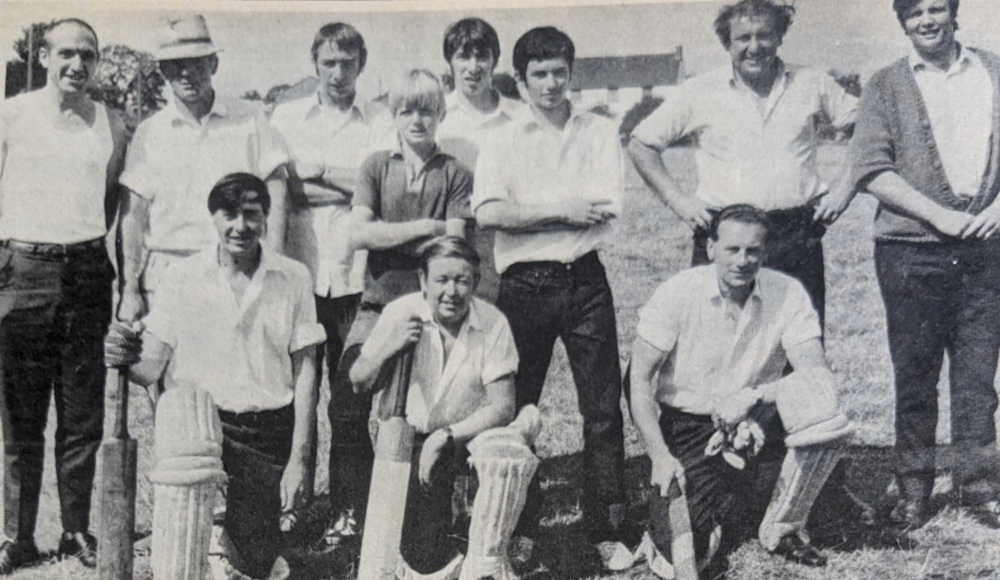 Cricket match Great Linford 1969.