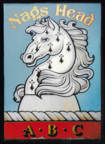Old pub sign for the Nags Head, Great Linford.