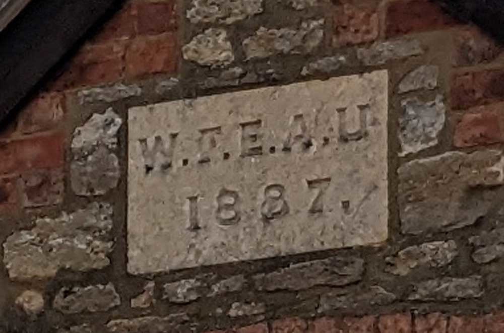 Inscription, gable end of converted barn built built by William Uthwatt, Great Linford