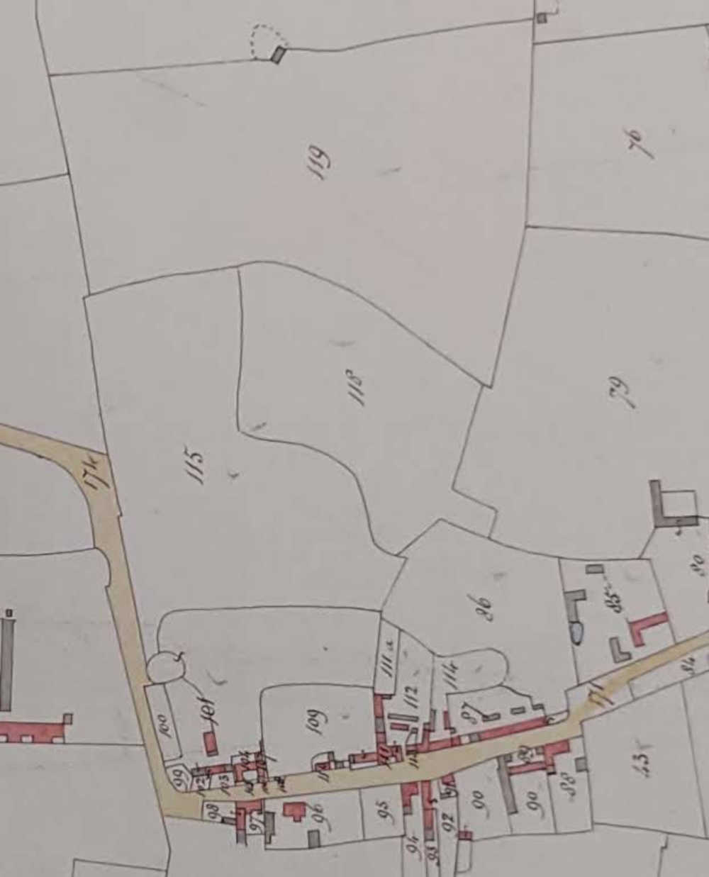 1840 Tithe map of Great Linford showing Windmill Hill Farm.