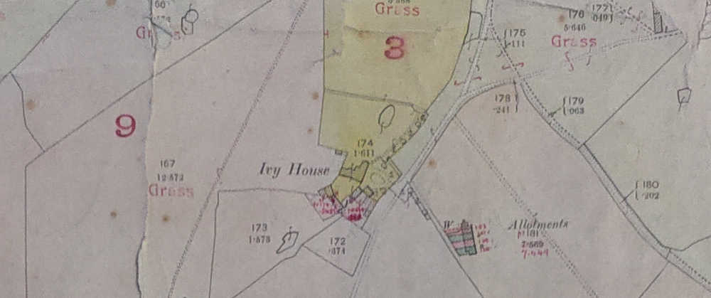 1910 Tax map of the parish of Great Linford showing Linford Lodge (then named Ivy House.)