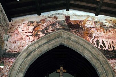 Doom painting in medieval church