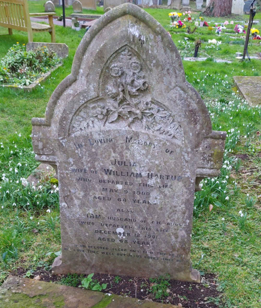 Gravestone St Andrews Churchyard Great Linford Julia and William Hartup