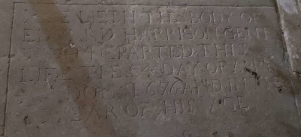 Monumental inscription Edward Harrison St Andrews Great Linford