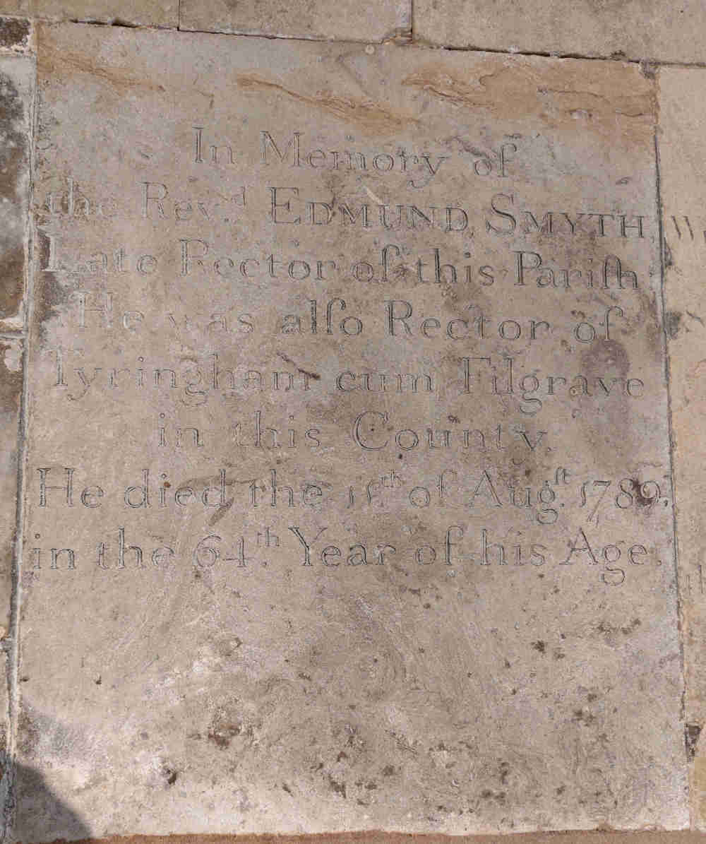 Monumental inscription to the Reverend Edmund Smyth of Great Linford