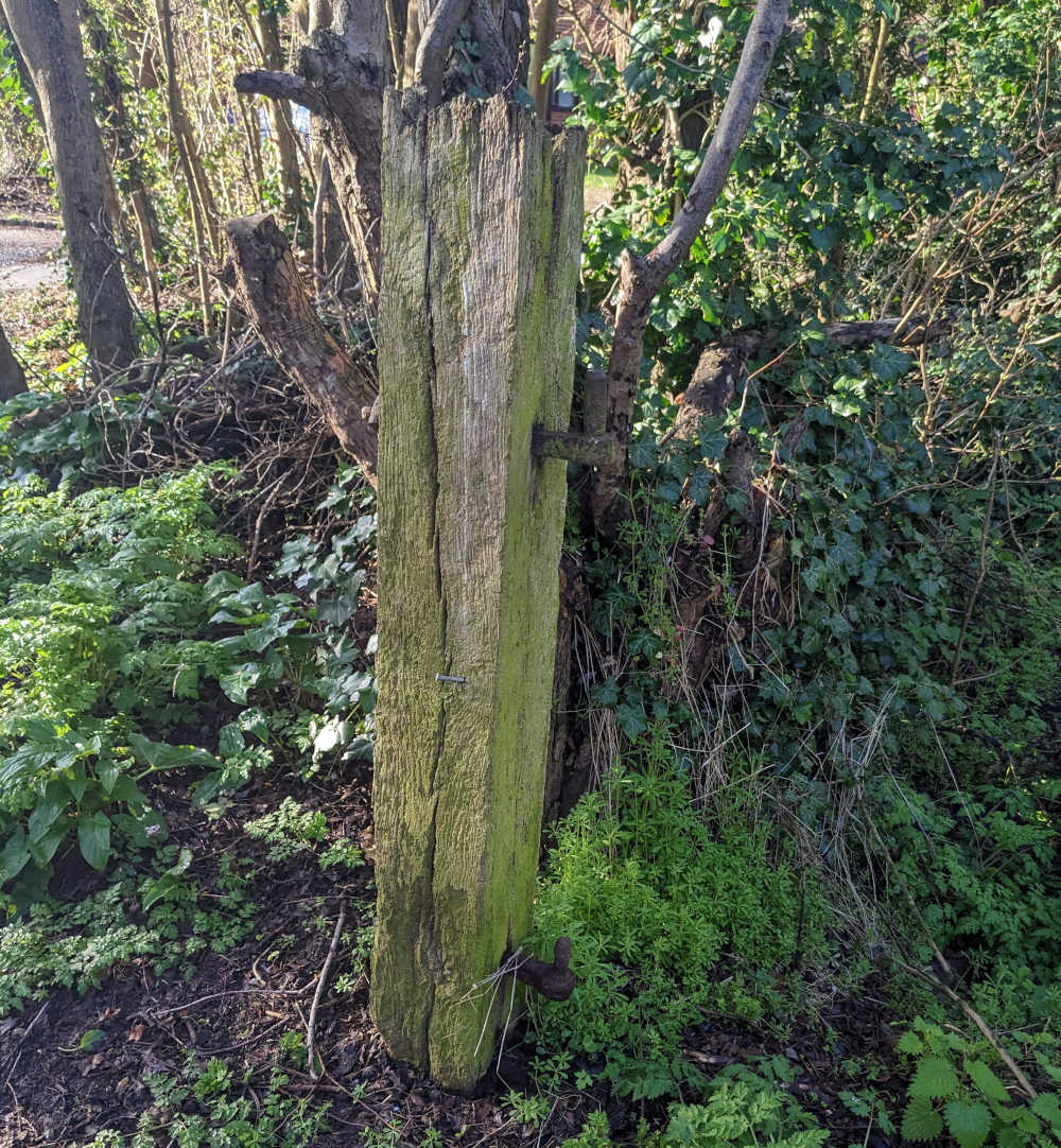 Old gate post, near the Green, Great Linford.