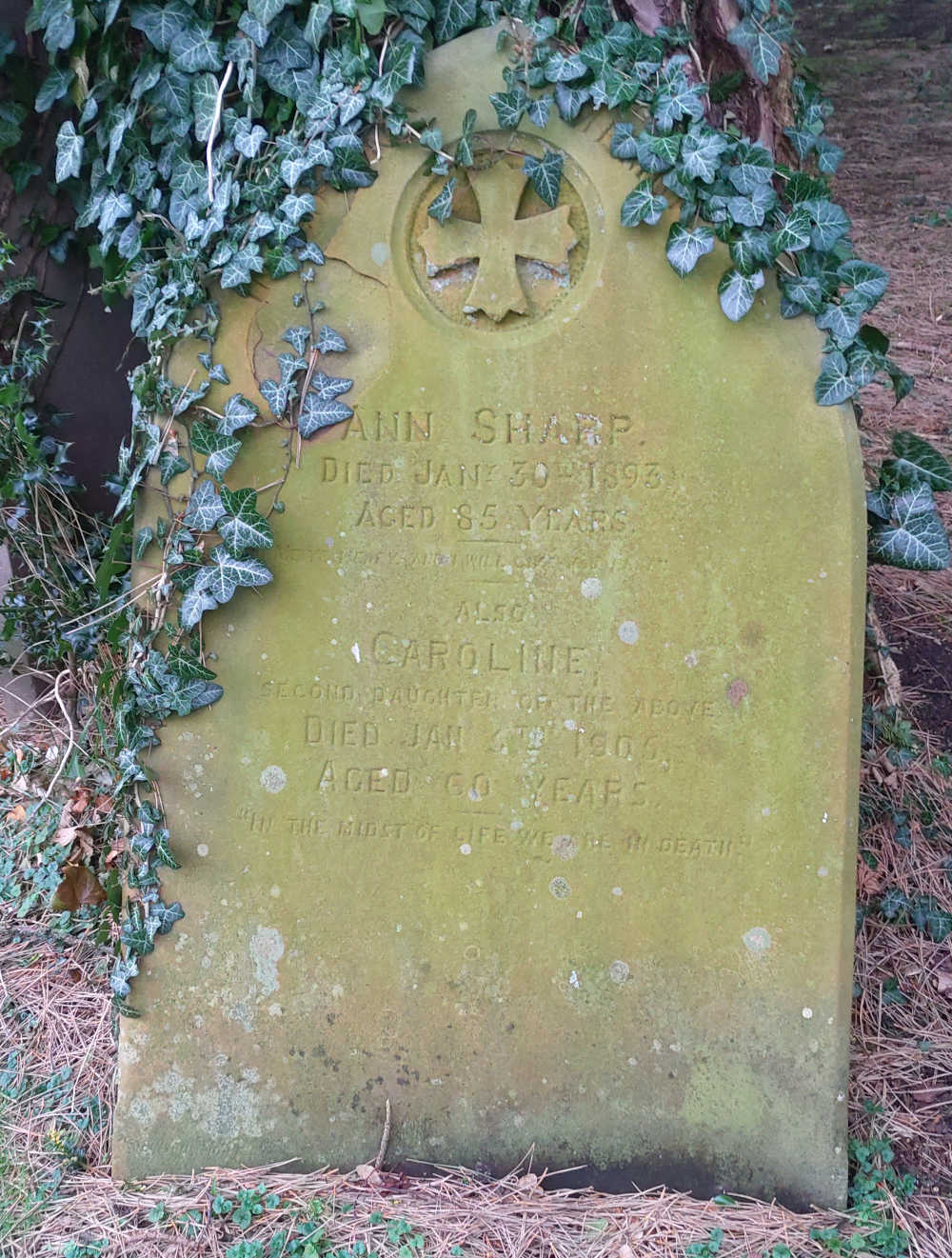 Gravestone St Andrews Churchyard Great Linford Ann Caroline Sharp