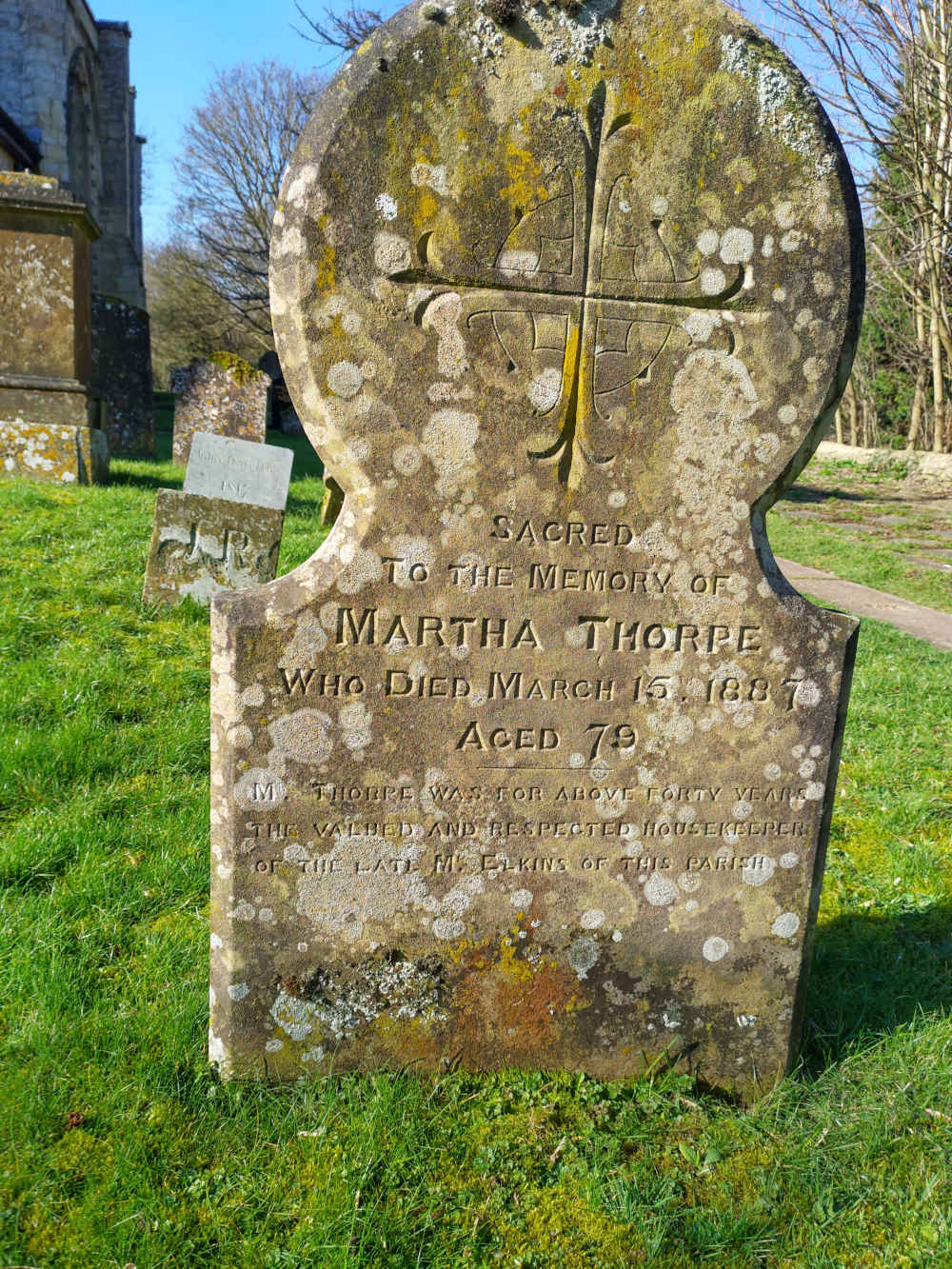 Gravestone St Andrews Churchyard Great Linford Martha Thorpe