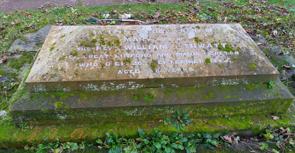 Gravestone St Andrews Churchyard Great Linford Mary Uthwatt
